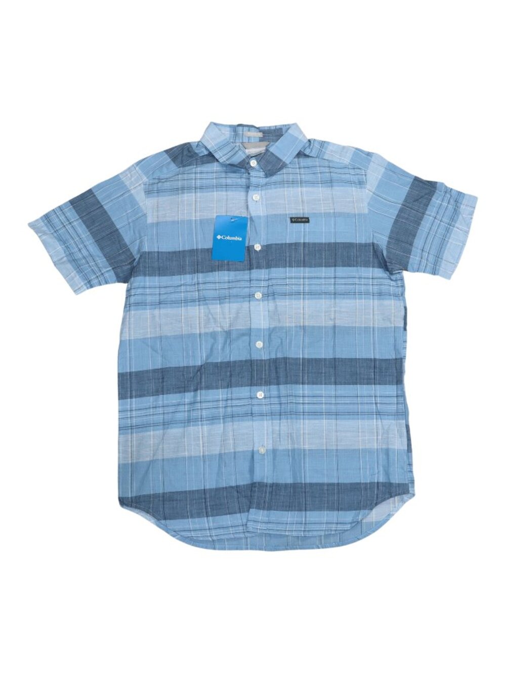 Columbia Rapid Rivers Plaid Stripe Short Sleeve Men's Button Down Shirt S NWT
